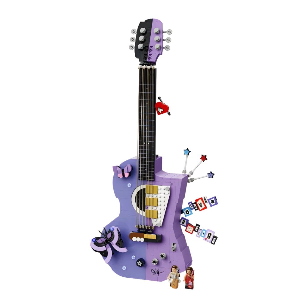 LEGO Editions Guitarra de Olivia Rodrigo 43031 - 1228 piezas que forman una guitarra de 50 cm de alto con dos mitades