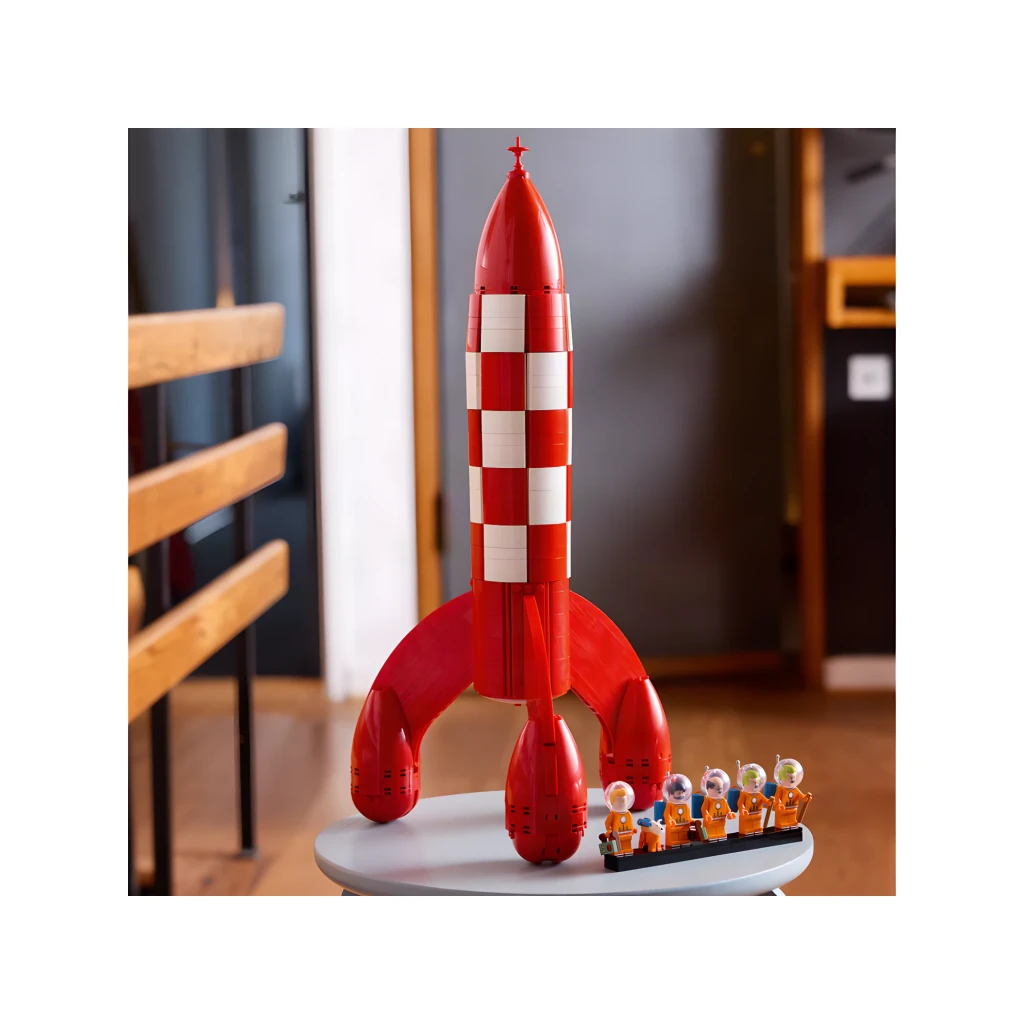 LEGO Set Ideas 21367 El Cohete Lunar de Tintín rojo y blanco - vista principal - Ítem3
