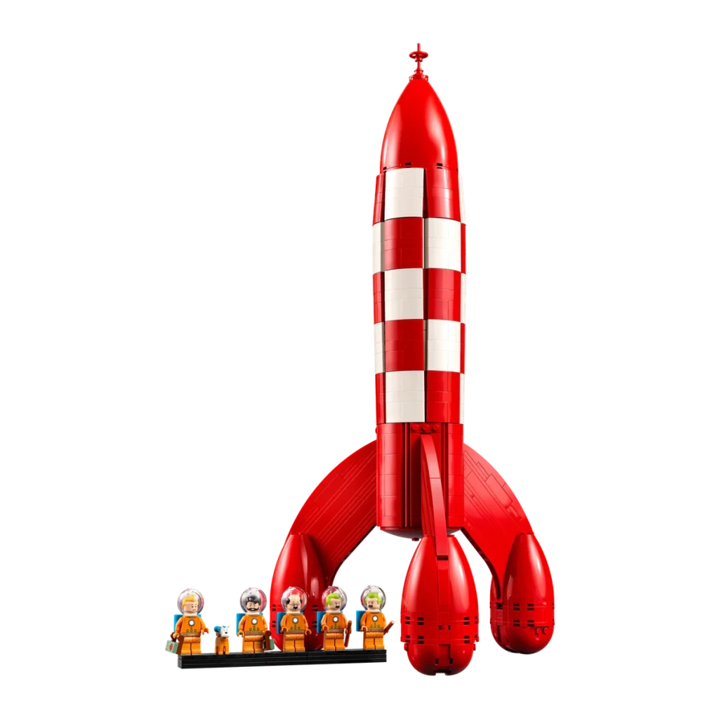 LEGO Set Ideas 21367 El Cohete Lunar de Tintín rojo y blanco - vista principal - Ítem2