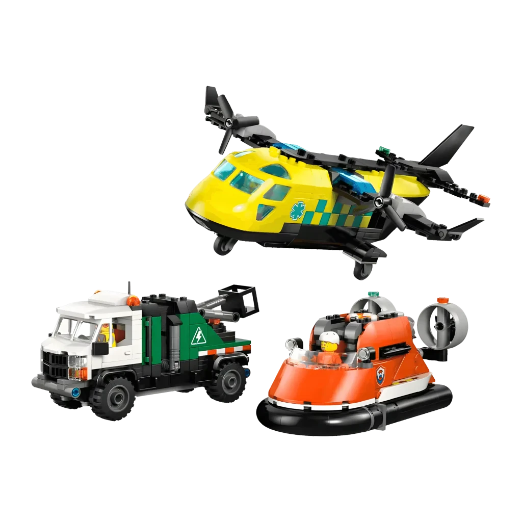 LEGO Set City 60505 Avión, Vehículo de Mantenimiento y Aerodeslizador - vista principal