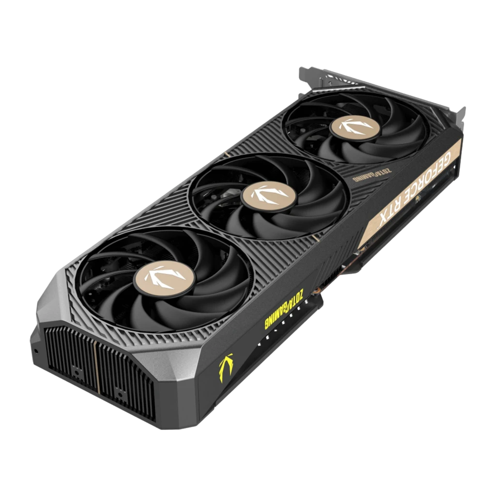 ZOTAC GAMING GeForce RTX 5070 SOLID 12GB, vue avec boîte: carte graphique triple ventilateur aux côtés de son emballage - Ítem4