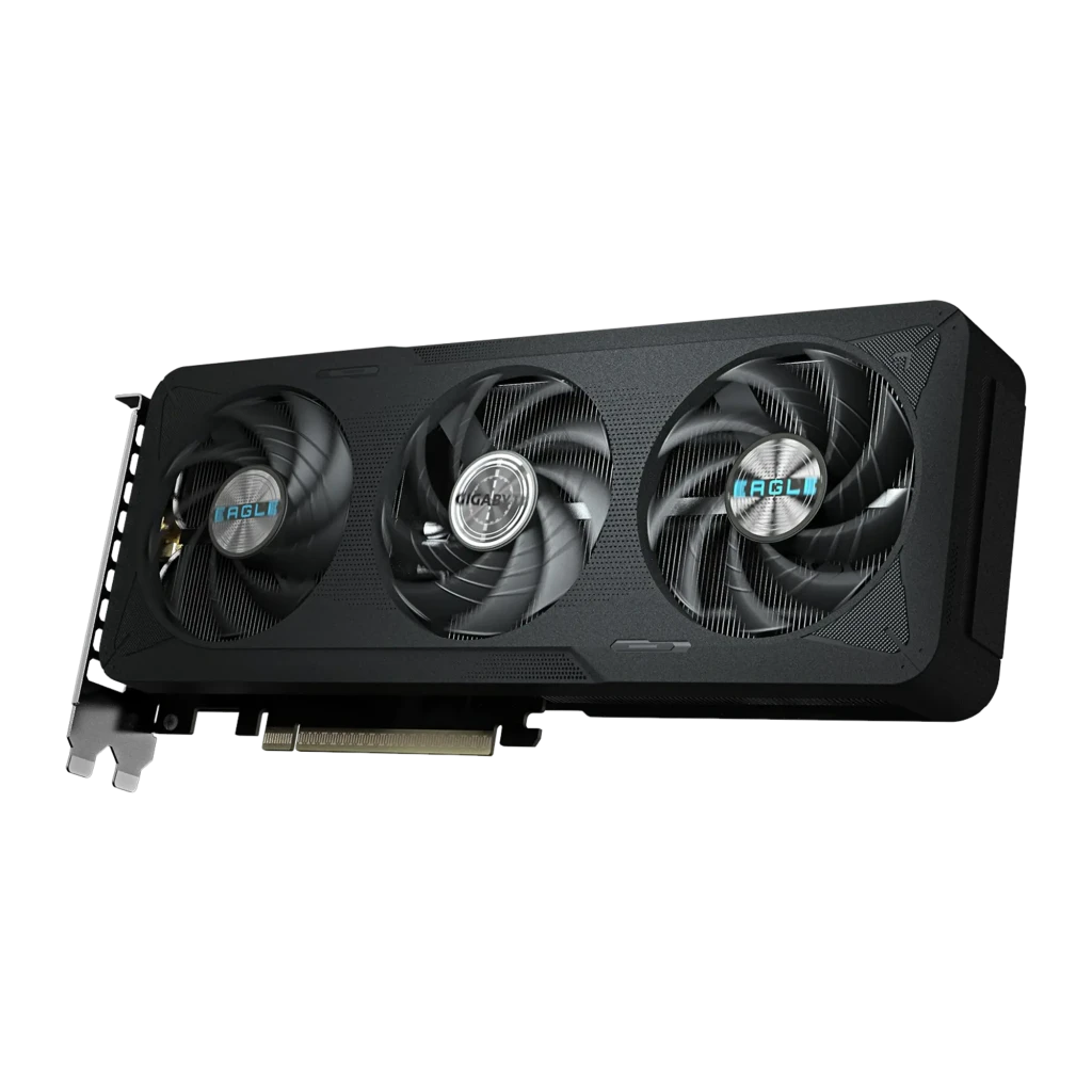 GIGABYTE RTX 5060 Eagle MAX OC 8GB GDDR7 noir, kit avec boîte: carte graphique à côté de la boîte orange et verte - Ítem1