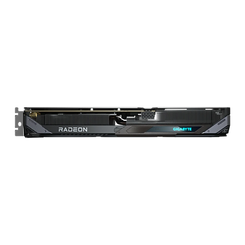 Gigabyte Radeon RX 9060 XT Gaming OC 16GB noir, kit avec boîte: carte en angle montrant les connecteurs DisplayPort et HDMI - Ítem4