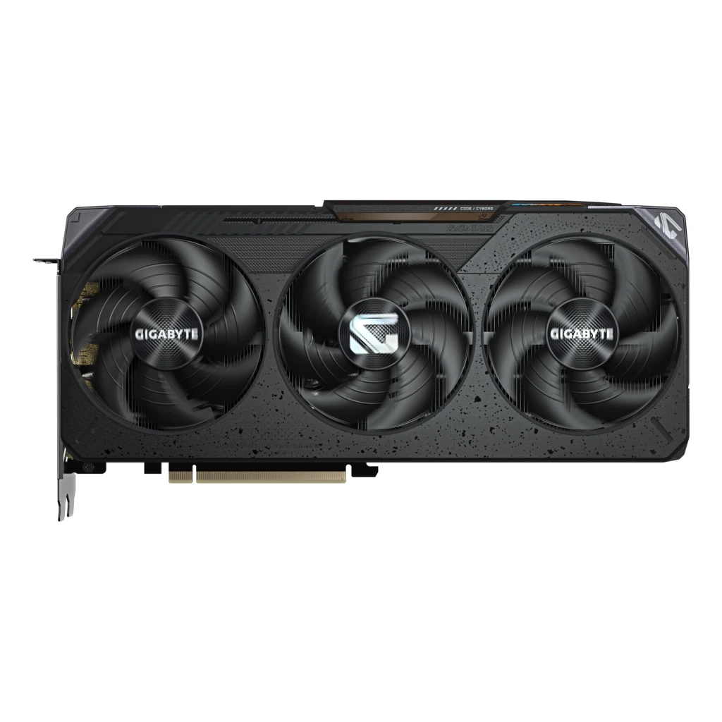 Gigabyte Radeon RX 9070 Gaming OC 16GB noir, kit avec boîte: carte graphique à côté de la boîte AMD Radeon RX 9070 orange - Ítem1