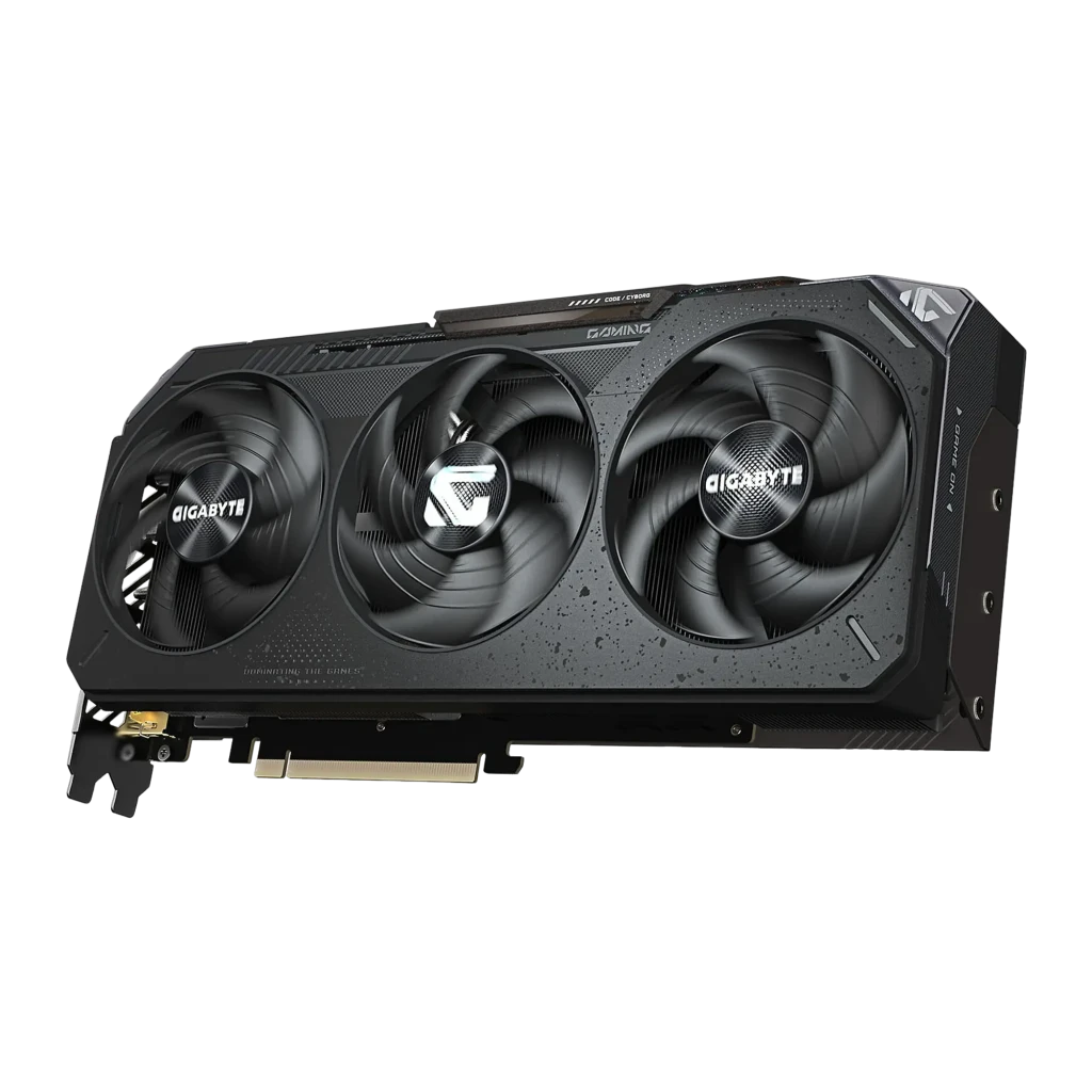 Gigabyte Radeon RX 9070 Gaming OC 16GB noir, kit avec boîte: carte graphique à côté de la boîte AMD Radeon RX 9070 orange - Ítem4