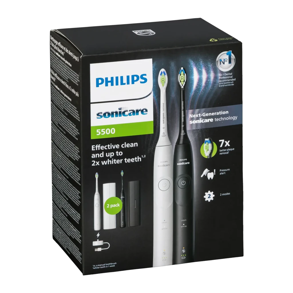 Philips Cepillo de dientes eléctrico Sonicare Series 5500 HX7119/02 negro, branco - vista principal - Item1