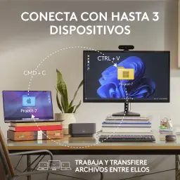 Logitech Rato MX Anywhere 3S Grafite, lifestyle: conectividade multidispositivo entre Mac e PC em secretária