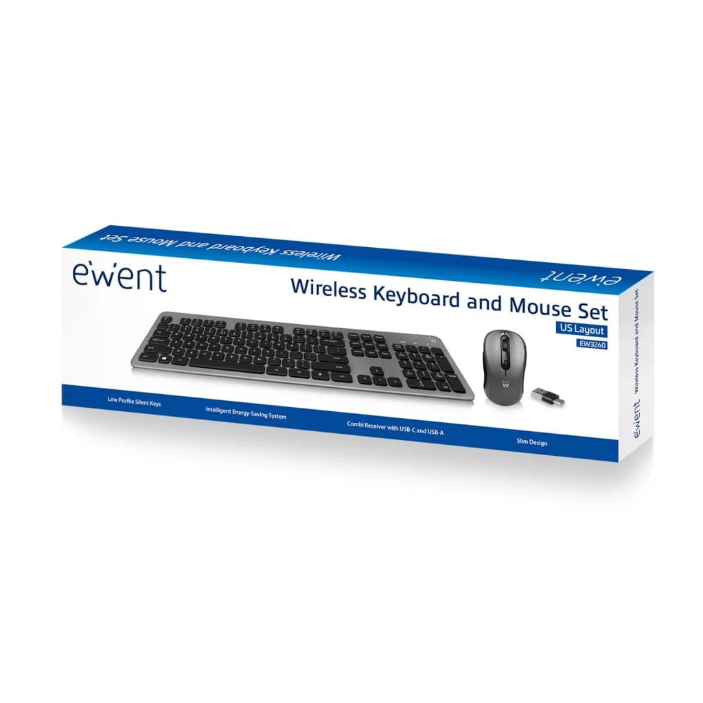 Ewent Kit teclado y ratón inalámbrico EW3272 QWERTY Español Negro - détail 3