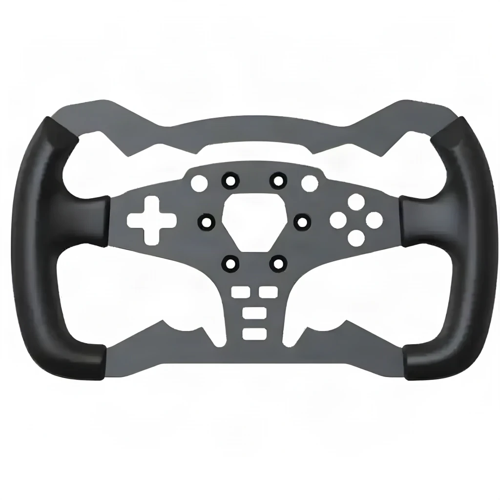Moza Racing RS032 Noir, vue avant: volant sim racing avec panneau de boutons, D-pad, LEDs RGB et logo central - Ítem8