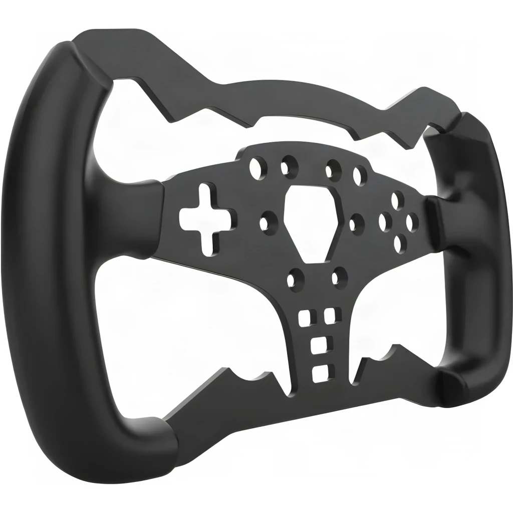 Moza Racing RS032 Noir, vue avant: volant sim racing avec panneau de boutons, D-pad, LEDs RGB et logo central - Ítem9