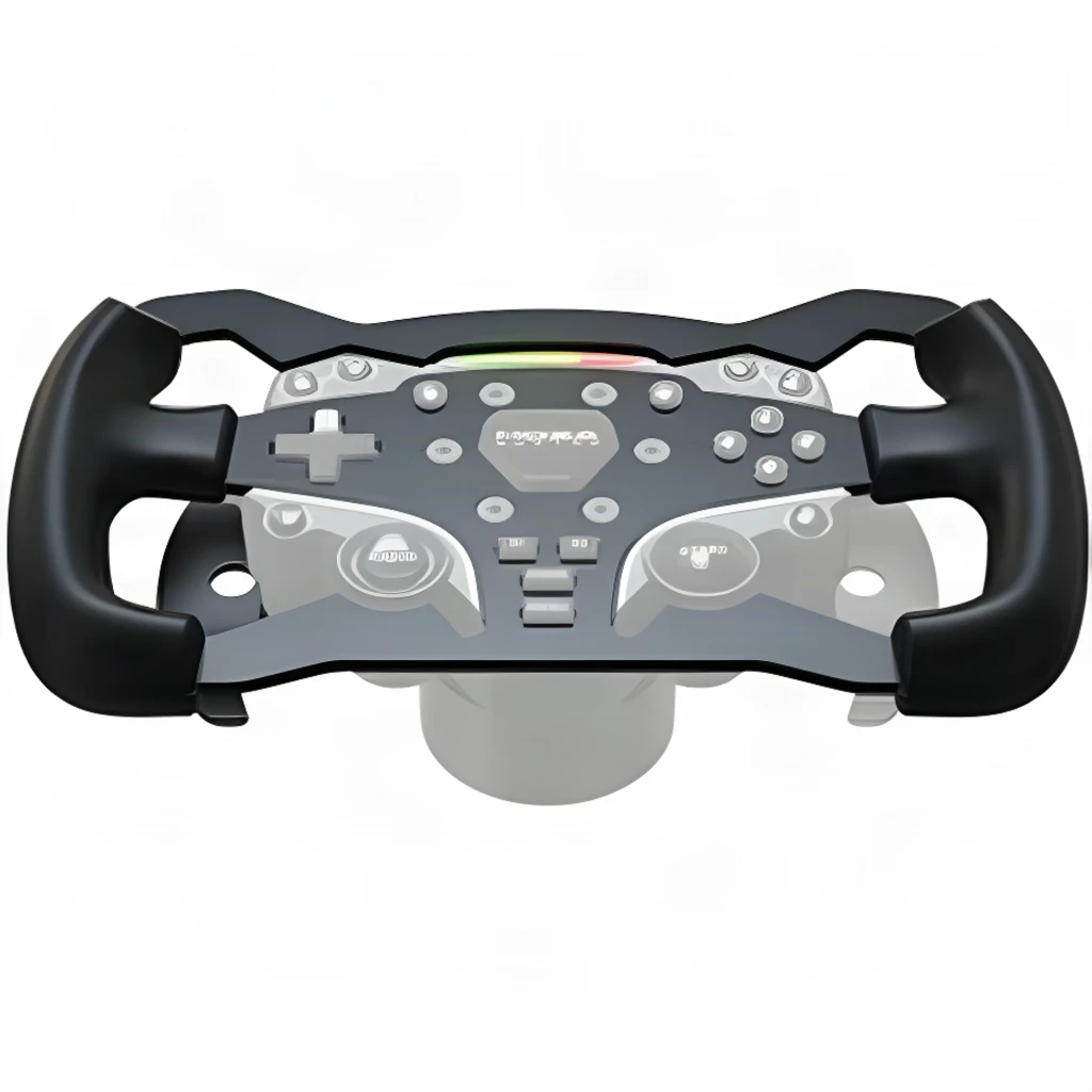 Moza Racing RS032 Noir, vue avant: volant sim racing avec panneau de boutons, D-pad, LEDs RGB et logo central - Ítem11