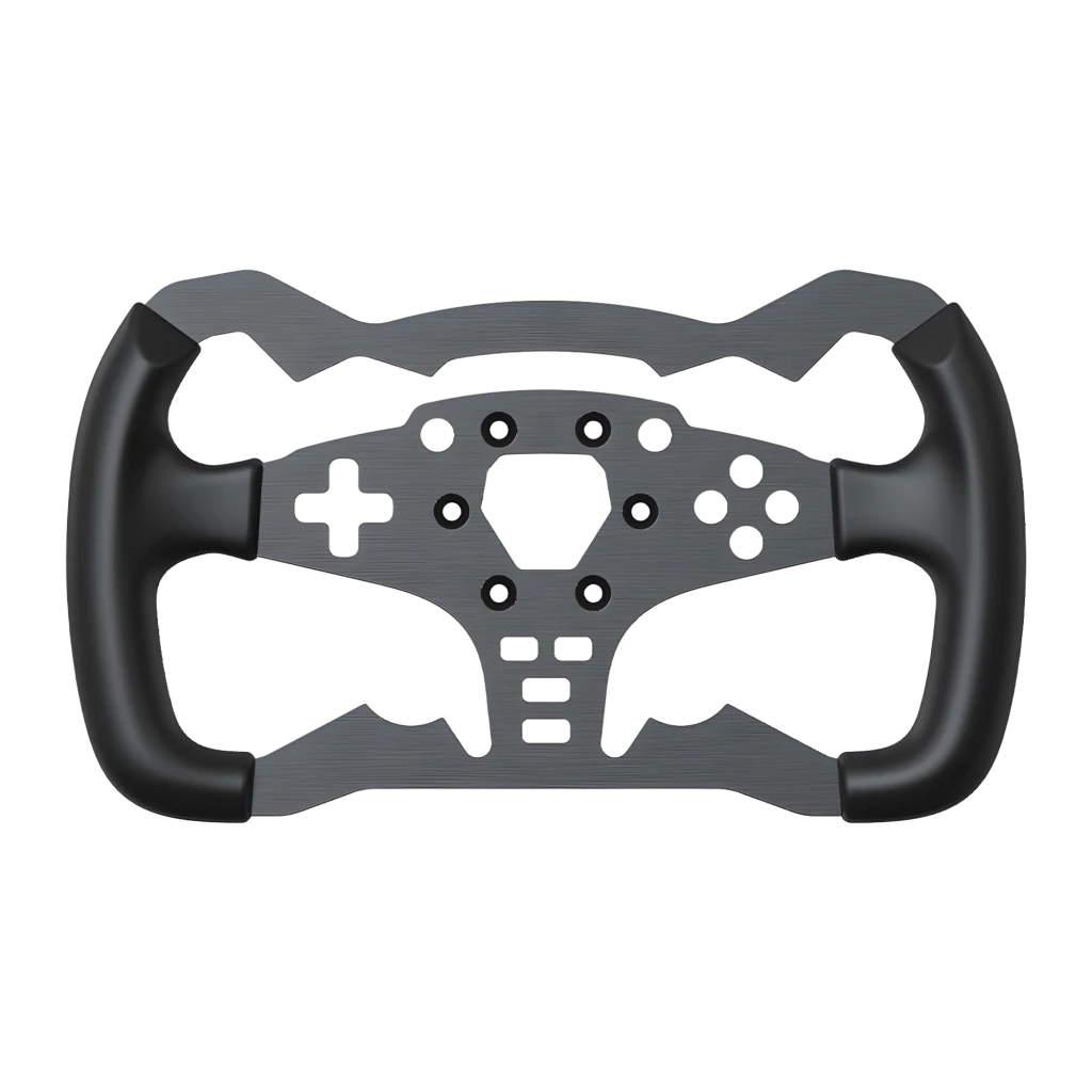 Moza Racing RS032 Noir, vue avant: volant sim racing avec panneau de boutons, D-pad, LEDs RGB et logo central - Ítem3