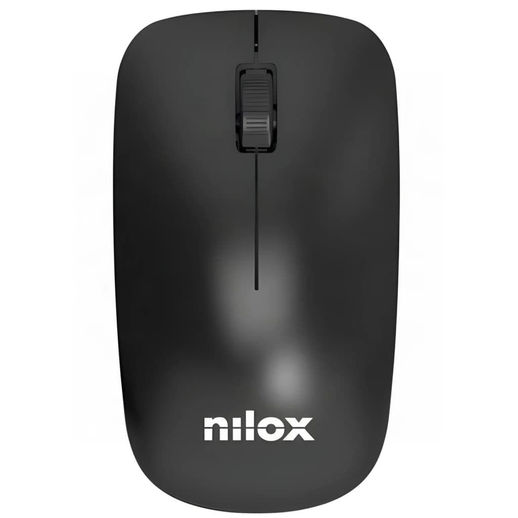 Nilox Kit teclado y ratón inalámbrico NXKMWE011 Negro - ratón óptico de 1600 DPI con 3 botones y rueda de desplazamiento