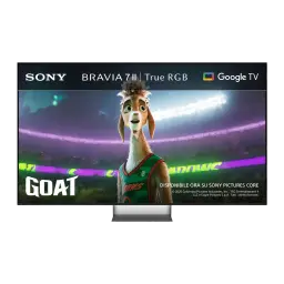 Sony K-65XR75M2 65 pouces 4K noir, vue de face: écran avec contenu animé GOAT et logo BRAVIA 7 II Google TV