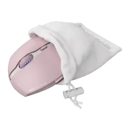 Cherry Gentix BT Blossom rosa, con bolsa: ratón semisaliendo de funda blanca Cherry con cordón