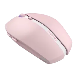 Cherry Gentix BT Blossom rosa, vista lateral derecha: logo CHERRY en franja blanca y rueda iluminada