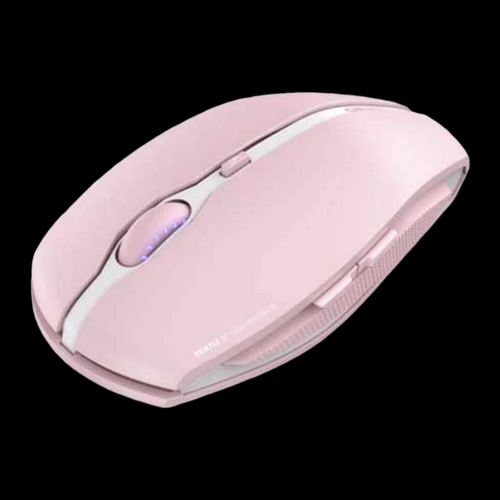 Cherry Gentix BT Blossom rosa, vista superior: cuerpo compacto, rueda con luz azul y franja blanca lateral