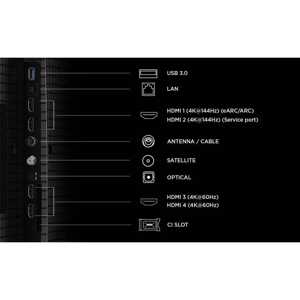 TCL Televisor 75P8L 75 pulgadas 4K Ultra HD Mini LED Google TV 144 Hz Negro - vista principal - Ítem4