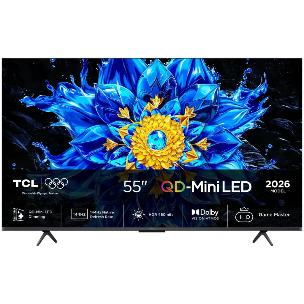 TCL Televisor 55P8L 55 pulgadas 4K Ultra HD Mini LED Google TV 144 Hz Negro - vista principal