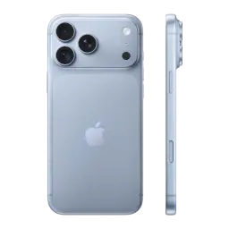 iPhone 18 Pro Max 256 GB Azul Glacial com traseira matte, módulo de três câmeras saliente, aro lateral fino em alumínio e linhas suaves minimalistas
