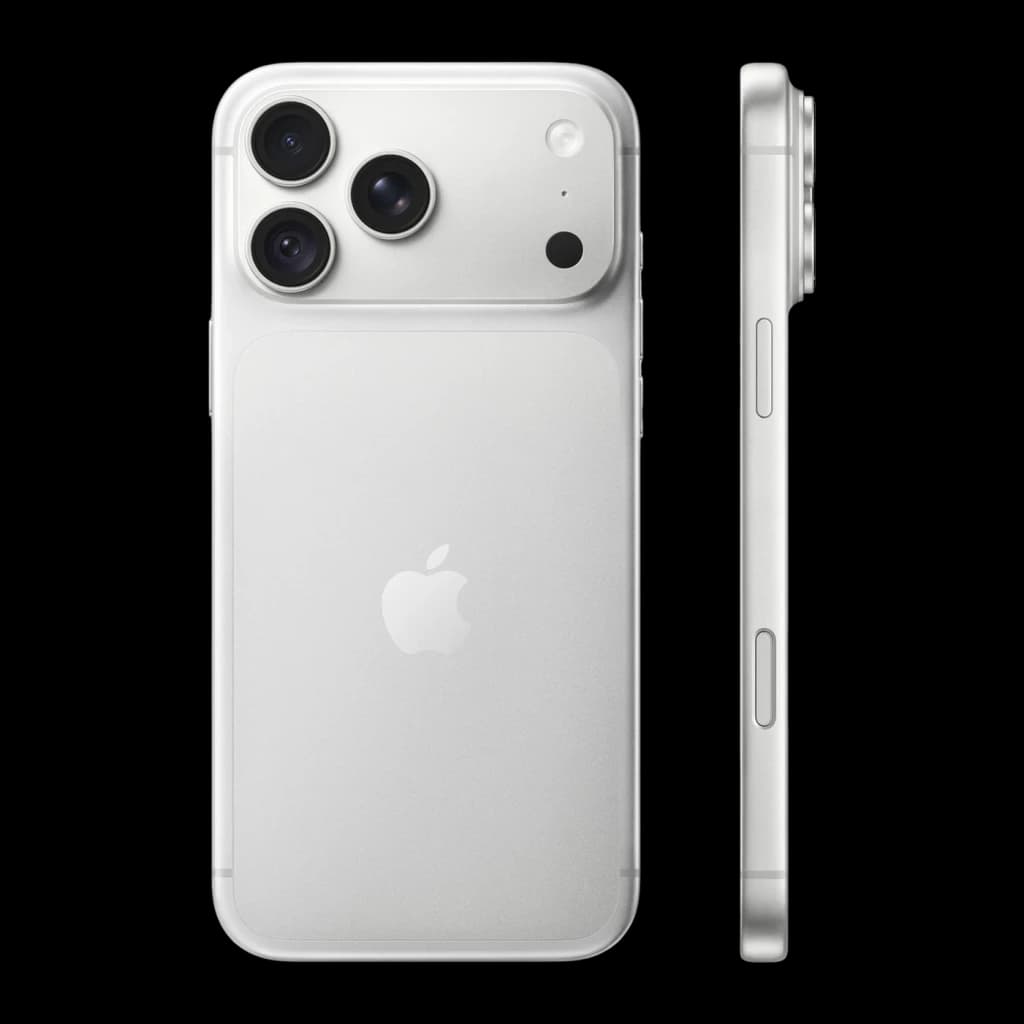 iPhone 18 Pro Max 256GB Plata con triple cámara trasera en módulo elevado, acabado metálico mate, logo Apple centrado y perfil delgado con botones laterales