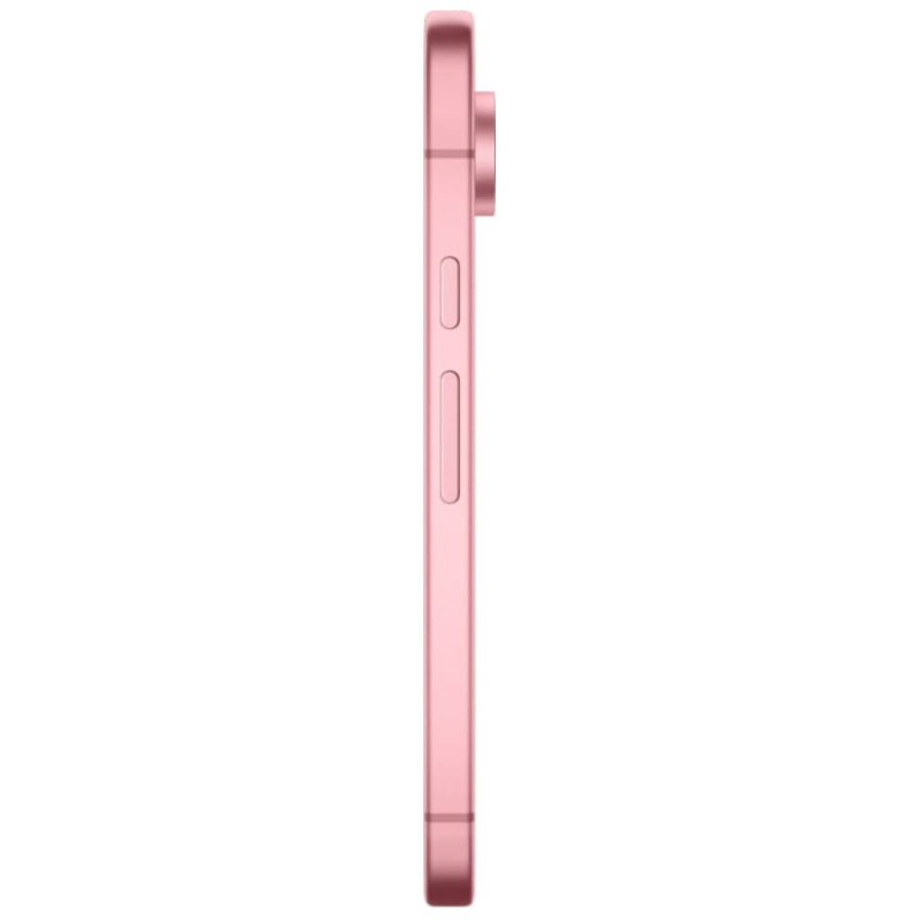 Profil latéral du Google Pixel 9 5G 256 Go Rose reconditionné excellent état, châssis rose mat, arêtes droites, boutons volume et power, module photo