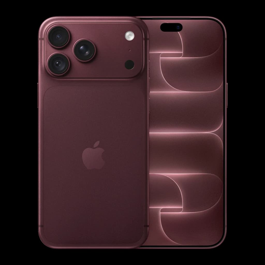iPhone 18 Pro 2 To coloris Burgundy avec dos mat, triple caméra pro, écran OLED 6,3 pouces 120Hz à bords fins, îlot photo avant discret