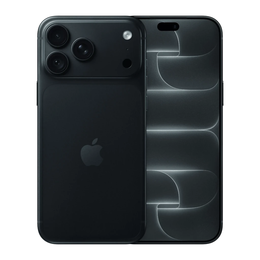 iPhone 18 Pro 256GB negro con pantalla OLED 6,3 pulgadas 120Hz, biseles delgados, isla dinámica y triple cámara trasera con módulos grandes y flash LED