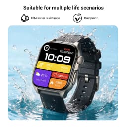 Blackview R70 Preto com tela colorida grande, pulseira em silicone, mostrador multicolor com hora, passos, clima e calorias; resistente à água 10M e à poeira
