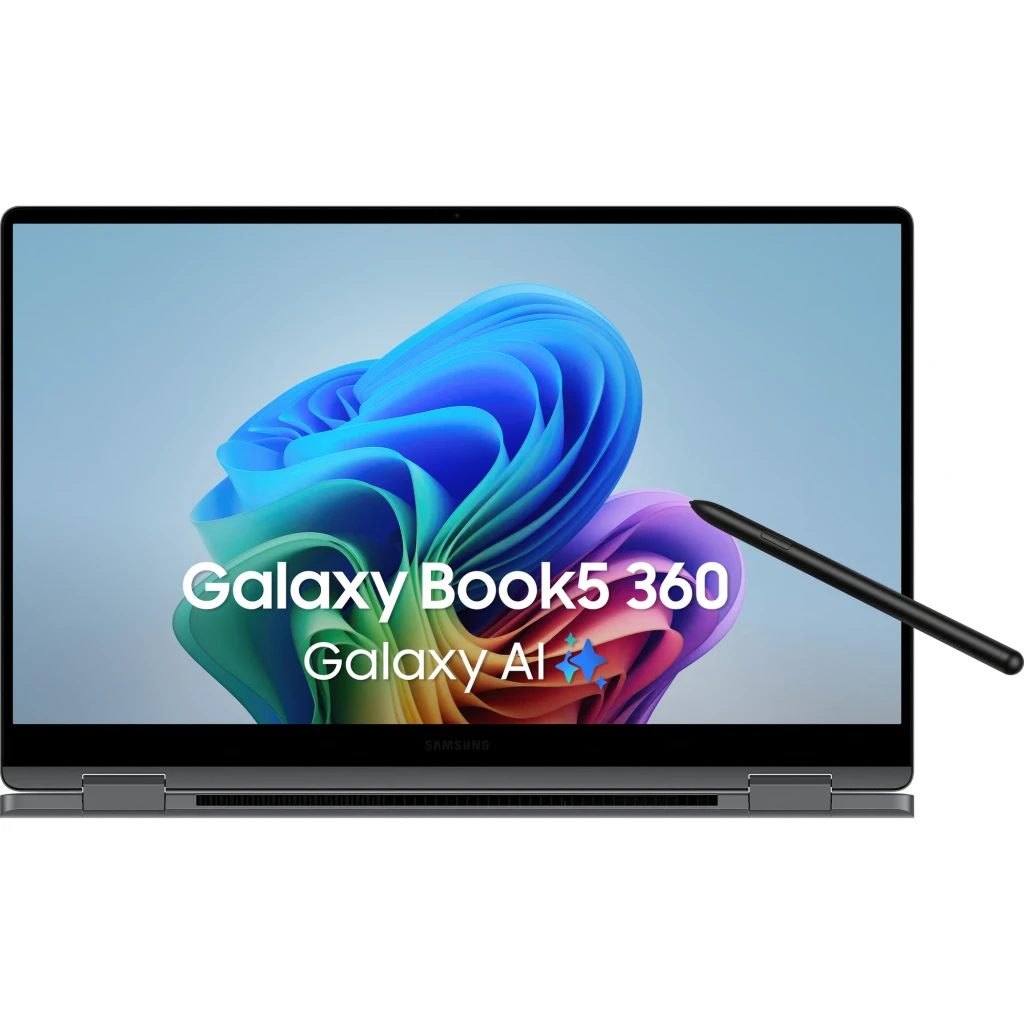 Samsung Portátil 2 en 1 Galaxy Book5 360 Intel Core Ultra 7 256V 16+512 GB 15.6 pulgadas Full HD Gris - pantalla = 15,6"