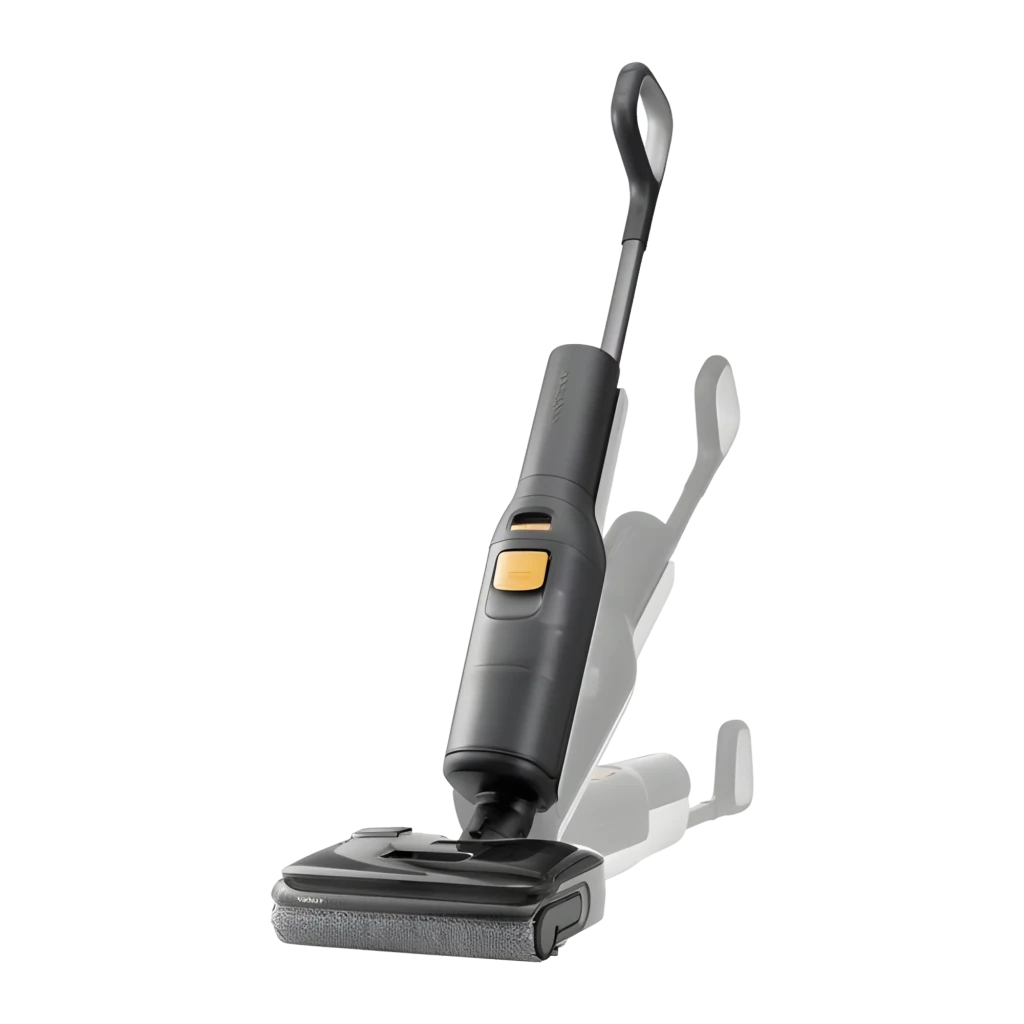 Roborock F25 ACE Combo 4Ah negro, vista lateral: aspiradora en base de autolavado junto a accesorio en seco - Ítem3