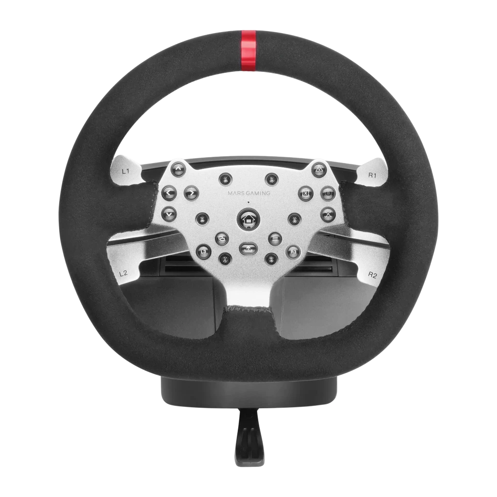 Mars Gaming MWHRSX Negro, kit completo: volante con base, 3 pedales metálicos sobre plataforma y palanca de cambios - Ítem9