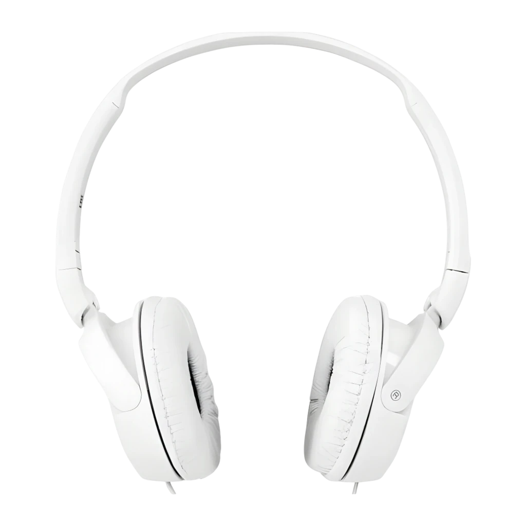 Sony Auriculares MDR-ZX110 Blanco, vista frontal: diadema y almohadillas sobre fondo negro