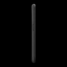 Gigaset GX6 Pro 128GB negro, vista lateral: perfil izquierdo con botón y textura rugosa del marco