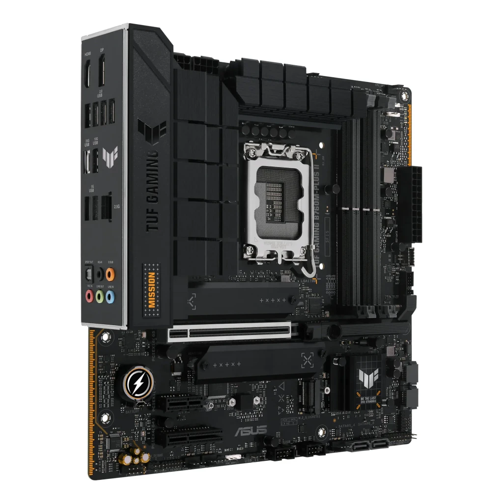 ASUS TUF GAMING B760M-PLUS WIFI II negro y dorado - tipo de memoria RAM = DDR5 SDRAM, 4 ranuras DIMM, hasta 192 GB | no es
