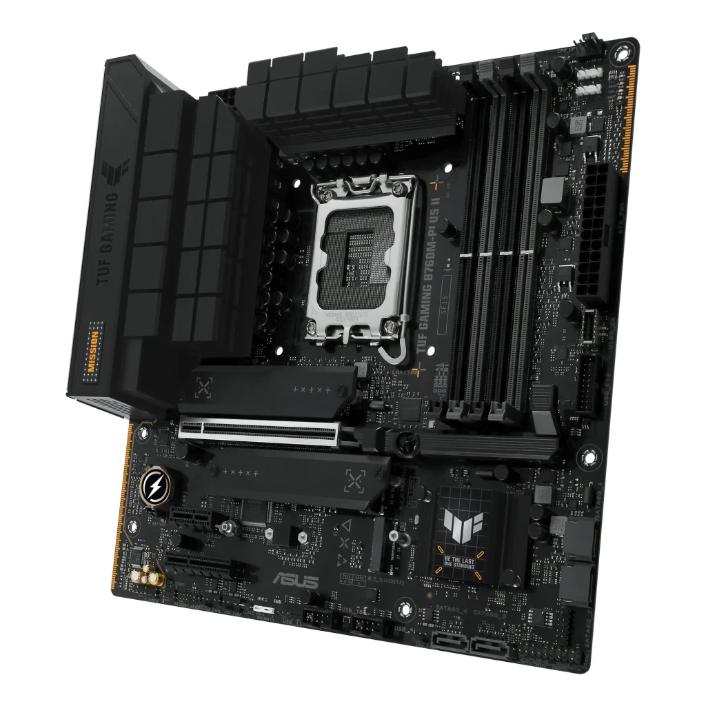 ASUS TUF GAMING B760M-PLUS WIFI II negro y dorado - ranuras M.2 = 3 x M.2 PCIe 4.0 | permite instalar hasta tres SSD NVMe