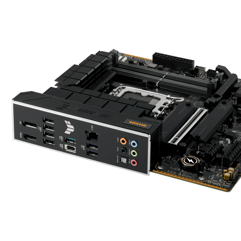 ASUS TUF GAMING B760M-PLUS WIFI II negro y dorado - contenido de la caja = 2 cables SATA y tornillos | no incluye cables
