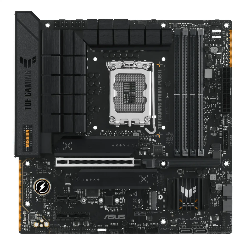 ASUS TUF GAMING B760M-PLUS WIFI II negro y dorado - socket de procesador = LGA 1700 | solo acepta procesadores Intel de