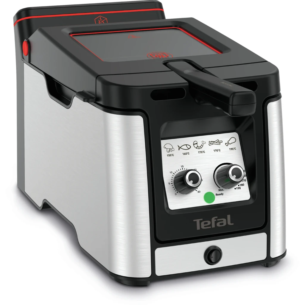 Tefal Freidora Clear Duo FR600D acero inoxidable/negro - capacidad de fritura = 1,2 kg | suficiente para 2-3 personas; quien
