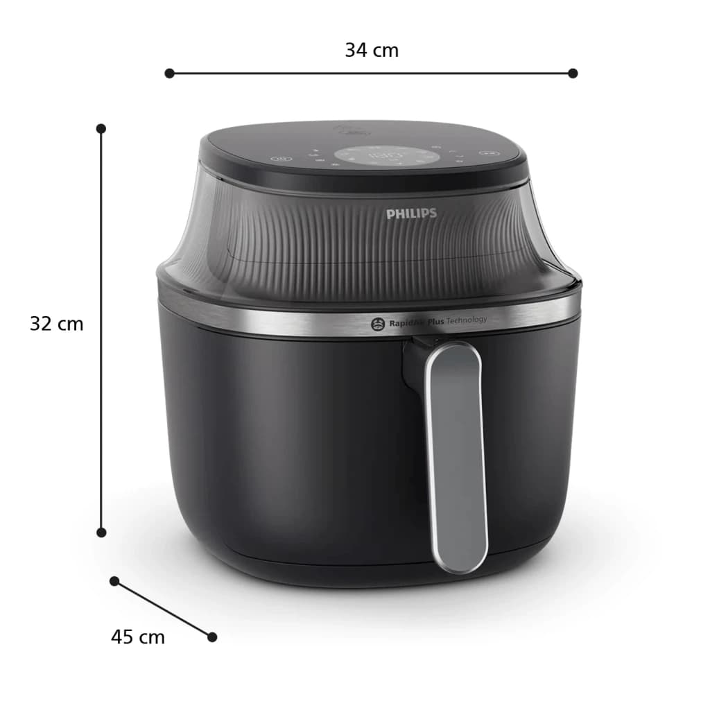 Philips Freidora de aire Airfryer 3000 Series NA341/00 7,2 L Negro - potencia = 2000 W con temperatura máxima de 200 °C |