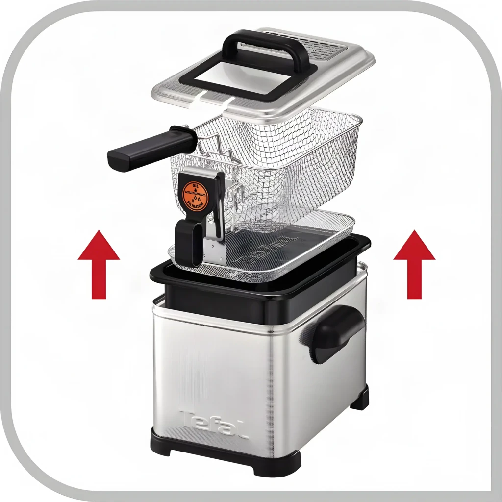 Tefal Freidora Filtra Pro FR5161 Acero Inoxidable - potencia = 2400 W | calienta el aceite rápido y lo recupera bien entre