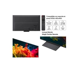 LG Televisor 85QNED81B6A 85 pulgadas 4K Ultra HD Smart TV Wi-Fi Negro - détail 4