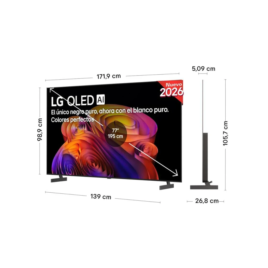 LG TV 77 pulgadas 77B6ELC UHD OLED A8 120HZ WEBOS26 - el panel OLED produce negros absolutos porque cada píxel se apaga