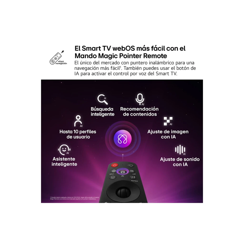 LG TV 77 pulgadas 77B6ELC UHD OLED A8 120HZ WEBOS26 - compatibilidad con Dolby Vision y HDR10 para disfrutar del contenido