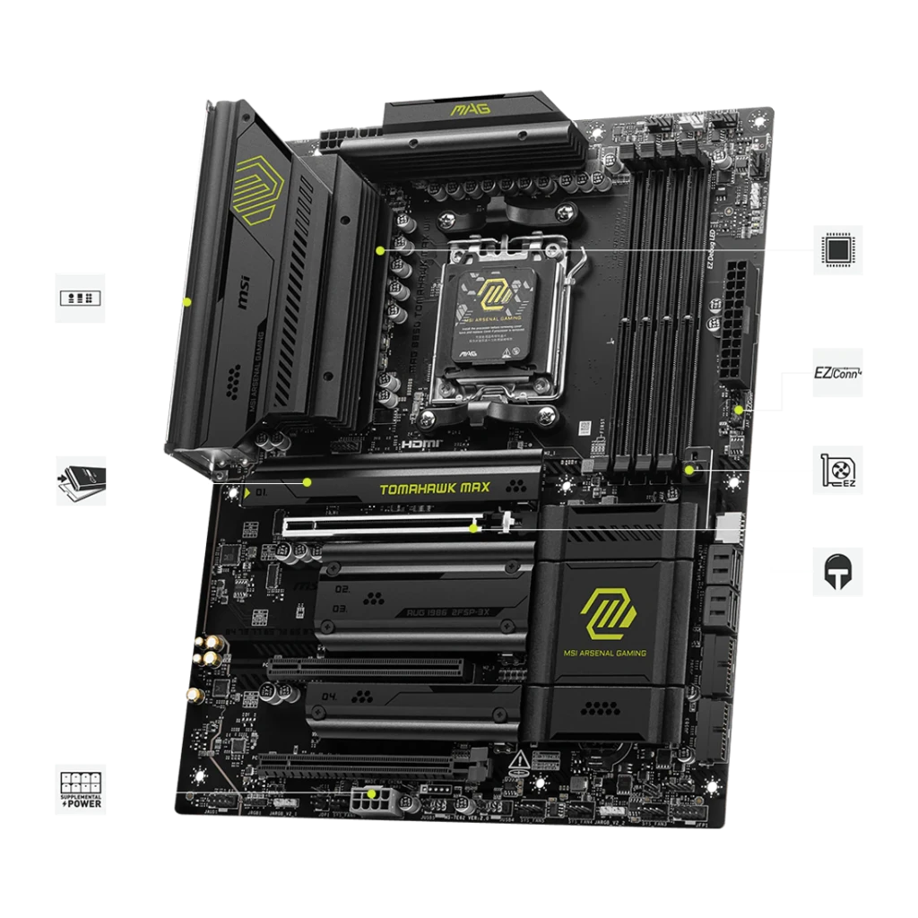 MSI Placa base MAG B850 Tomahawk Max WiFi preto - detalhe 4