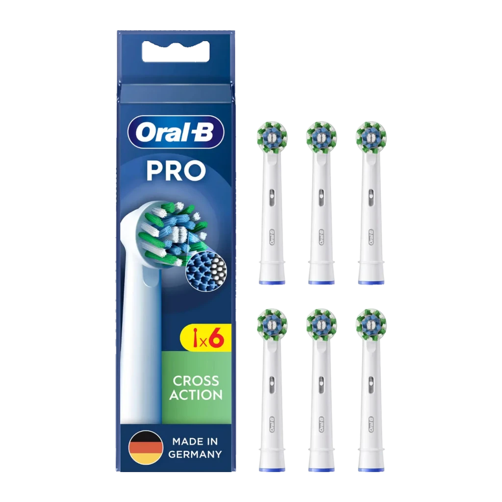 Oral-B Pro Cross Action 860373 Branco, pack: caixa com 6 cabeças de substituição brancas com cerdas cruzadas