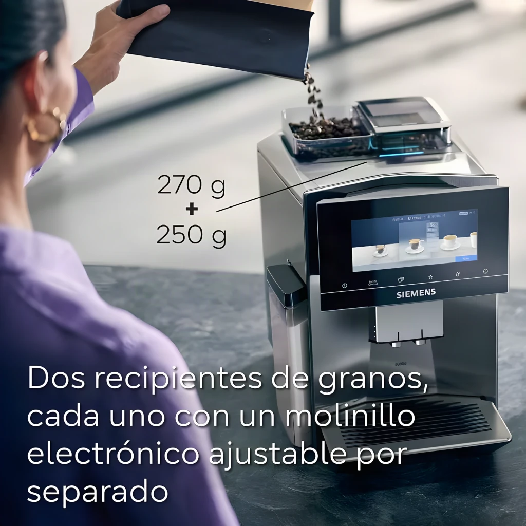 Siemens Cafetera superautomática EQ.6 plus s500 TE655203RW 1,7 L 19 bares preto cinzento prateado - detalhe 3