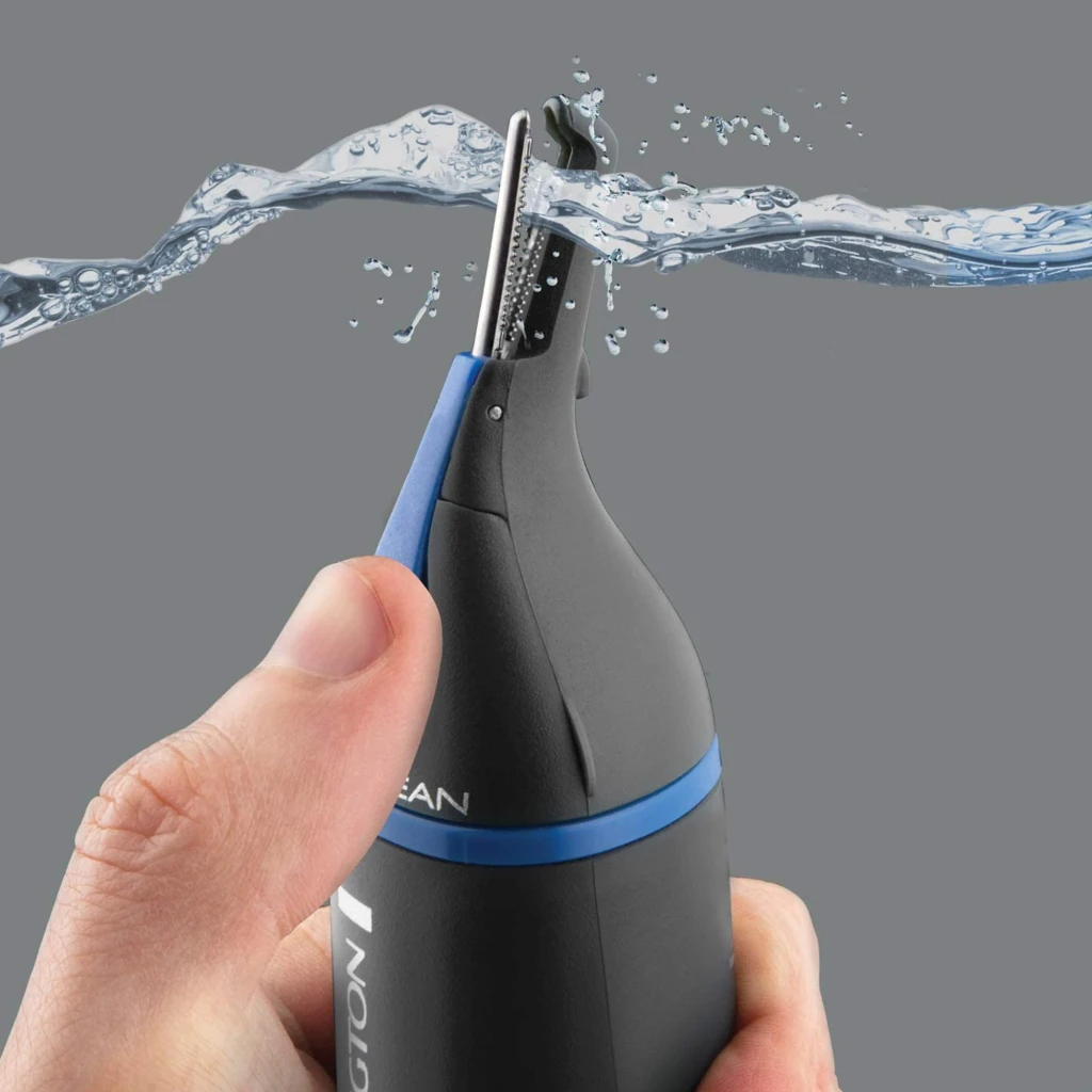 Remington Recortador facial NE3850 Nano negro, azul - apto para uso en mojado y seco = Sí | se puede usar bajo el grifo o en