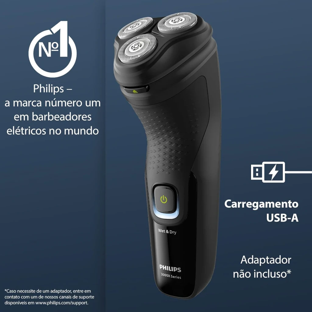Philips Afeitadora X3021/00 negro - autonomía = 40 min / carga completa en 1 h | para una barba normal da