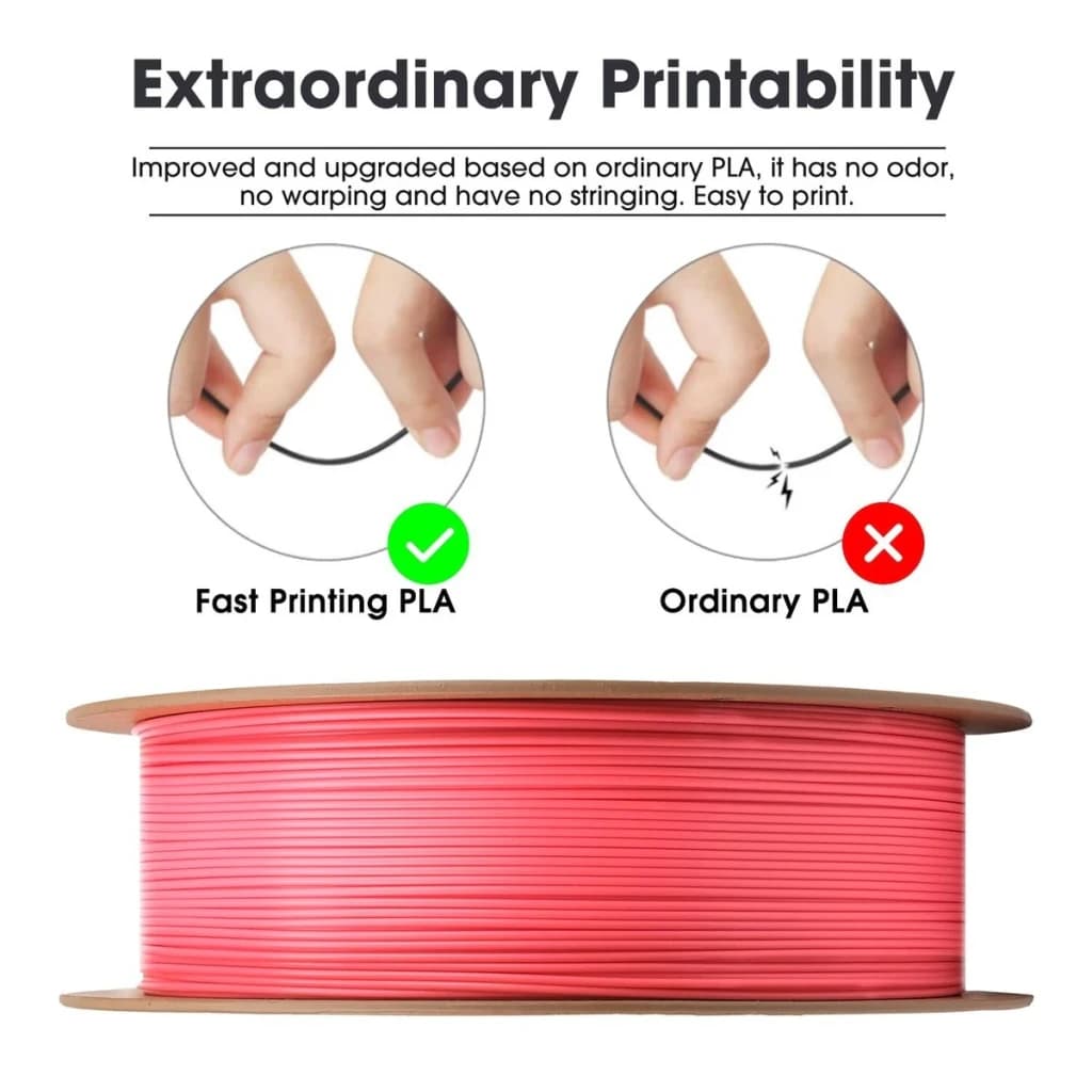 eSUN Filamento PLA Basic 1.75 mm Rosa 1 kg - detalhe 2